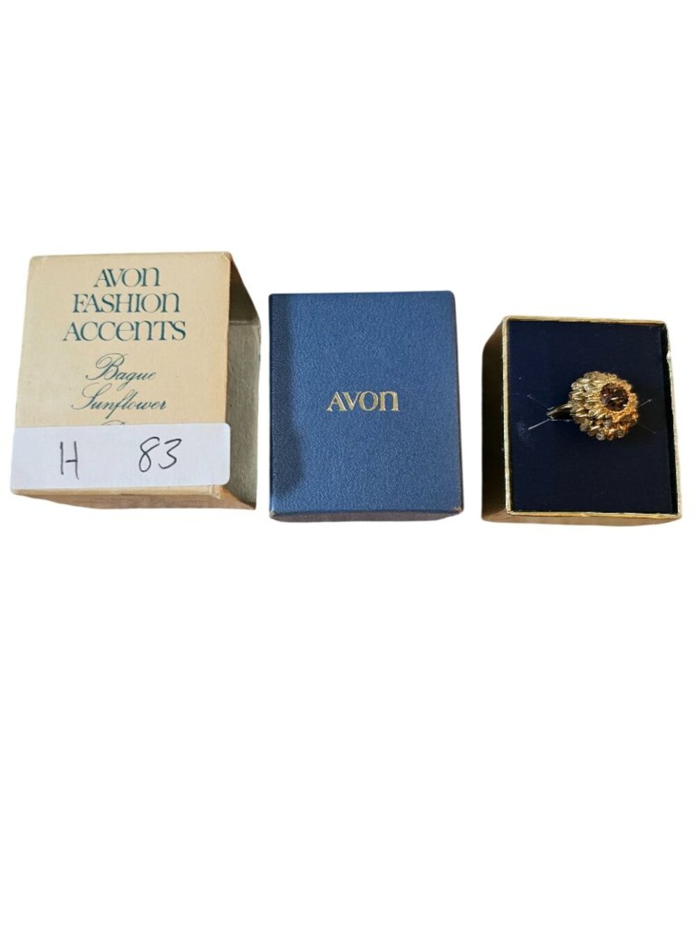 Avon Fashion Accents Sunflower Ring In Original Box Vintage Jewelry
